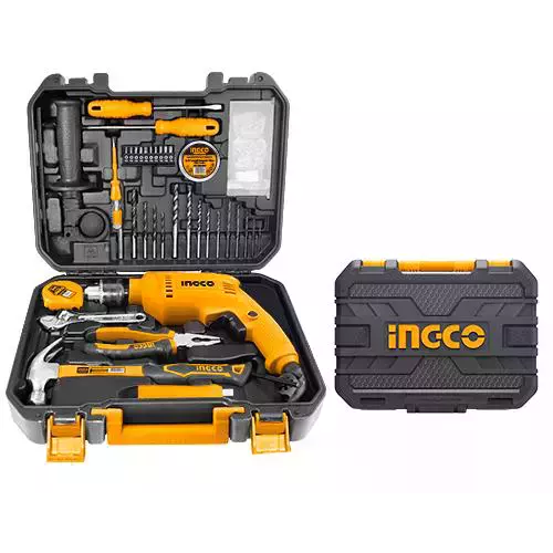 INGCO Drilling Machine Kit, 115 Pcs Tools Set, Drill Tool Kits HKTHP11151,Heavy Duty Impact Drill Machine