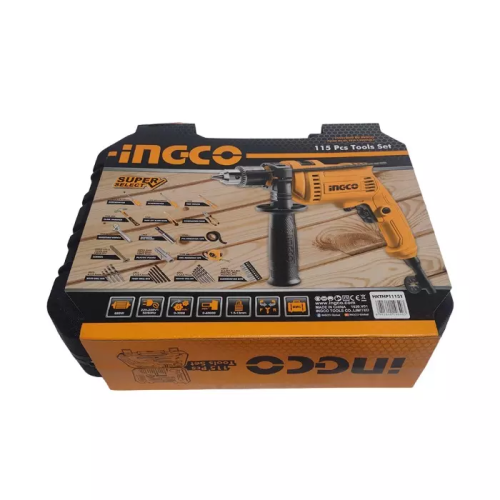 INGCO Drilling Machine Kit, 115 Pcs Tools Set, Drill Tool Kits HKTHP11151,Heavy Duty Impact Drill Machine - Image 2